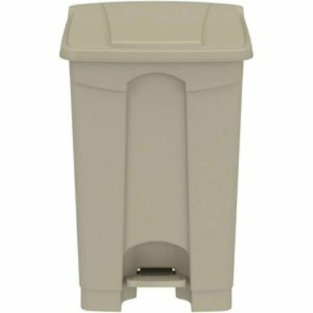 PINPOINT 12 gal Plastic Step-on Receptable, Tan PI2490385